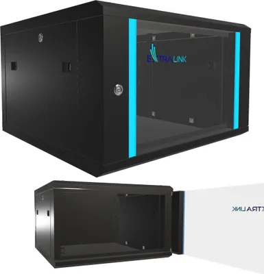 Produktbild von Extralink 6U 600x600 Černá Racková skříň montovaná na zdi