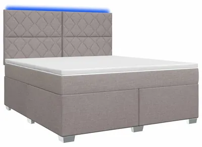 Immagine prodotto di Letto a molle con materasso Taupe 140 x 200 cm in tessuto