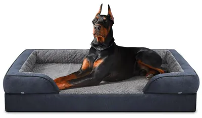 Produktbild von Orthopädisches Hundebett 122x89x17cm Dunkelgrau