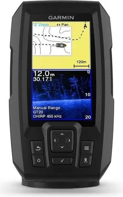 Produktbild von Garmin Striker PLUS 4CV GPS-Hand-Navigationsgerät, 10,16 cm Bildschirmdiagonale, 16 h Akkubetrieb, Wasserdicht