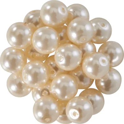 Produktbild von Glaswachsperlen Ø 8 mm, 25 Stück Perlweiß