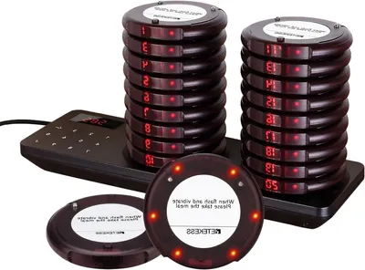 Productafbeelding van Draadloos Oproepsysteem - Pagers - Belmeesysteem - Restaurantoproepsysteem - Wachtrijbeheersysteem - 20 Pagers