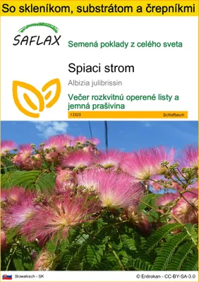 Obrázok produktu pre SAFLAX Kultivačný set - spiaci strom - Albizia julibrissin - 50 Semená - S mini skleníkom, pestovateľským substrátom a 2 črepníkmi
