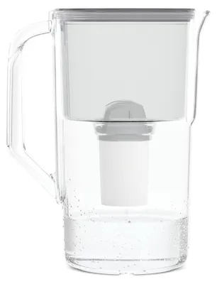 Wasserfilterkanne 2,5 L grau, inkl. 1 Filter, reduziert Kalk & Chlor