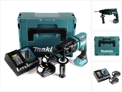 Produktbild von Makita Hammerbohrer mit Schmiedeoption 18V 1.7J 2X5.0Ah Dhr182Rtj