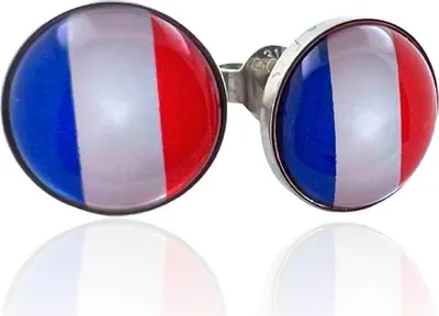 Produktbild von Flaggen Ohrringe Ohrstecker 316L Chirurgenstahl mit Frankreich Fahne