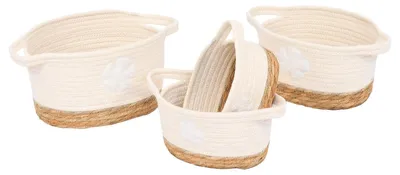 Produktbild von TENDANCE Korb Aufbewahrungskorb 4er Set Dekokörbe beige creme Aufbewahrung Badezimmer