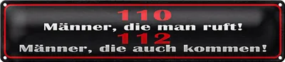 Produktbild von Blechschild Spruch 46x10cm Männer, die man ruft! 110 Dekoration