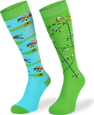 Produktbild von Skiety Reitbekleidung Damen & Herren - Kniestrümpfe für Damen & Herren - Reitsocken Reitsport Damen & Herren - Reitsocke Mädchen - Horses, 31-34