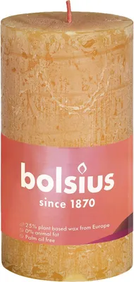 Produktbild von Bolsius Rustik Stumpenkerze honigwabengelb, Höhe: 10 cm, Ø 5 cm