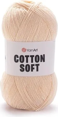 Produktbild von YarnArt Baumwolle Soft 73 – Weiches Baumwollgarn in Lachsrosa – Ideal für Babykleidung, Sommermode & Häkeln, 100g