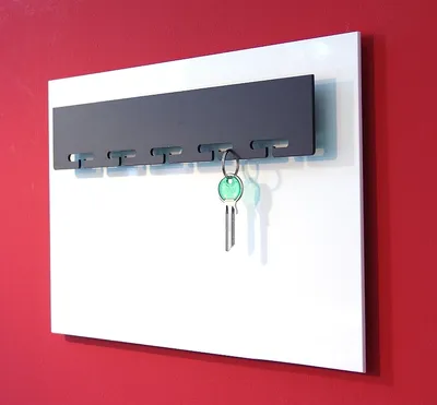 Produktbild von Schlüsselbrett Schmuckaufbewahrung Key Five für 20 Schlüssel ARTIKEL-Design weiß schwarz