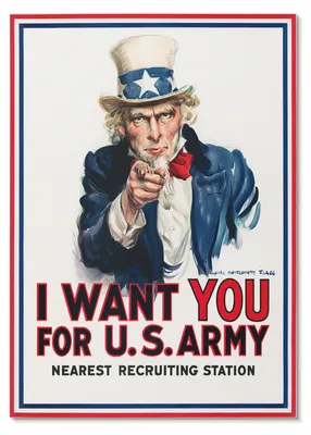 Zdjęcie produktu dla PLAKAT – 59 x 84 cm (A1) – James Montgomery Flagg – Karty identyfikacyjne amerykańskich żołnierzy, estetyczna litografia autorstwa Jamesa Montgomery'ego Flagga – Dekoracja ścienna do salonu, sypialni i przedpokoju, nowoczesny plakat, bez ramy
