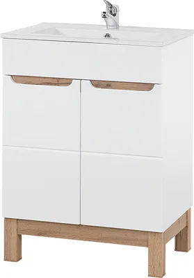 Zdjęcie produktu dla Nowoczesna Szafka Łazienkowa 60 Cm Z Umywalką I Syfonem