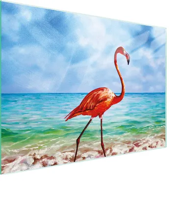 Produktbild von Glasschneidebrett 30x22 Flamingo