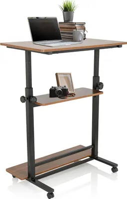 Obrázok produktu pre hjh OFFICE stojaci stôl WORKSTATION II výškovo nastaviteľný stôl na sedenie, stojaci stôl na notebook pre domácnosť a kanceláriu, výška 80,0 - 120,0 cm