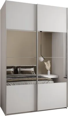 Produktbild von MEBLE KRYSPOL LUX 4 Schrank - 245,5x160x64cm - Weiß, Weiß, Silber
