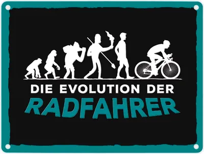 Produktbild von Die Evolution der Radfahrer Metallschild Fahrrad Bike Rad Lustig Hobby Mensch