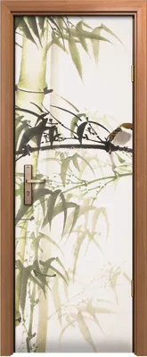 Produktbild von Türposter 70x200 cm Türaufkleber Türtapete Türfolie Klebefolie Bambus Tusche Malerei handgezeichnet