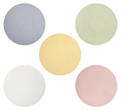 5er-Set runde Silikon-Untersetzer, hitzebeständig, 15 cm, rutschfest