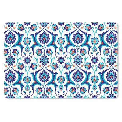 Produktbild von MuchoWow® Schreibtischunterlage Blumen - Muster - Blau 60x40 cm - XXL Mauspad - Großes Mauspad