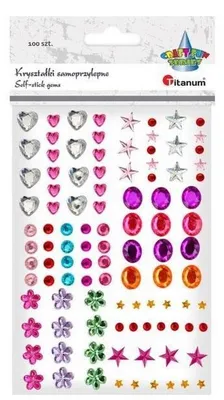Image de Cristaux autocollants à motifs et couleurs variés 100pcs