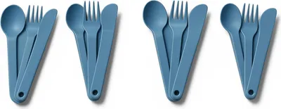 Produktbild von TUPPERWARE To Go Picknick Besteck SET (4) blau Messer + Gabel + Löffel