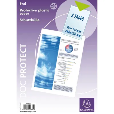 Image de Exacompta 5x Sachet de 10 étuis de protection simples PVC A4 maxi 5385E