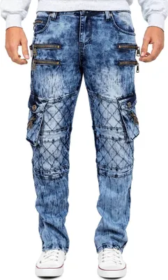 Produktbild von Kosmo Lupo Herren Regular Fit Jeans Stonewashed KM060 Blue W32/L32