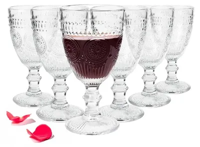 Obrázok produktu pre Sada 6 vinárskych pohárov – Elegantný dizajn s motívom slnka – objem 310 ml