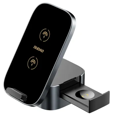 Zdjęcie produktu dla Ładowarka Dudao A11Pro+ indukcyjna 15W 3w1 do telefonu / smartwatcha / słuchawek - czarna