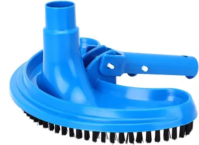 Produktbild von Schwimmbadbürste, gebogener Saugkopf, Schwimmbadreinigungsbürste, Bürste für Poolwände und -boden, Blau