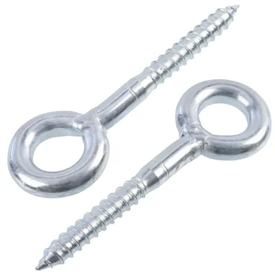 Zdjęcie produktu dla Zestaw 2 haczyków z pierścieniem, średnica 12 mm, długość 90 mm - do montażu na ścianie i zapewniający solidne mocowanie