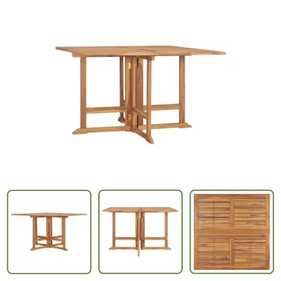 Immagine prodotto di The Living Store Tavolo da pranzo pieghevole da giardino 110x110x75 cm in teak massiccio