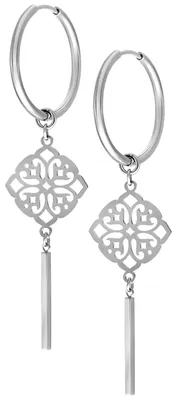 Produktbild von Wildcat Ohrringe - Clover Hoops Pairs - Silvercoloured Metal - Chirurgenstahl 316L - wasserfest, langlebig, hautverträglich, Silber