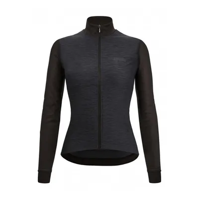 Image de Maillot de cyclisme à manches longues SANTINI pour l'hiver - COLORE PURO LADY - Noir XL