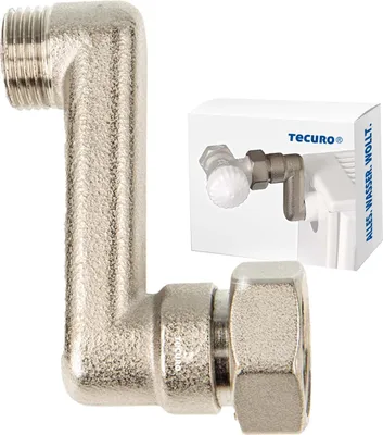 Produktbild von tecuro Heizkörper S-Anschluss - 60 mm Höhenausgleich mit Eurokonus x AG, Messing vernickelt