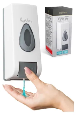 Produktbild von Vog&Arths - Seifenspender Wandmontage - Hängende Seifenpumpe Wand - Weiß - Mechanische Seifenpumpe - 350ml - Ohne Batterien!