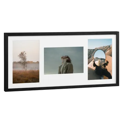 Produktbild von Navaris Bilderrahmen Collagen für 3 Fotos - Fotorahmen für 10x15 Bild Foto Collage - Portraitrahmen für bis zu 3 Bilder - Rahmen 3er Collage in