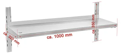 Produktbild von Beeketal Gastro Edelstahlregal Regal Wandregal BWR-1