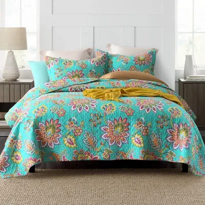 Produktbild von Stilvolle Baumwoll-Bettüberwurf-Set mit Vintage Bohemian Patchwork Design - King Size