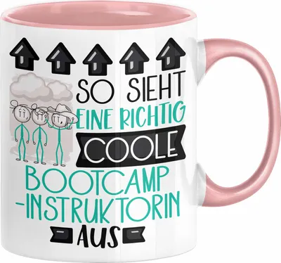 Produktbild von Bootcamp-Instruktorin Geschenk Tasse Lustig Geschenkidee für Bootcamp-Instruktorin Geburtstag So Sieht Eine Richtig Coole Bootcamp-Instruktorin Aus Frauen Spruch (Rosa)