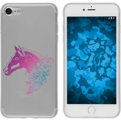 Produktbild von PhoneNatic Case kompatibel mit Apple iPhone 7 / 8 / SE 2020 Silikon-Hülle Floral Pferd M5-6