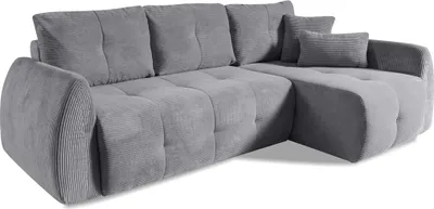 Produktbild von BETTSO Polsterecksofa gepolstertes Ecksofa mit Schlaffunktion und Bettzeugkasten Universalecke LUNA Hellgrau