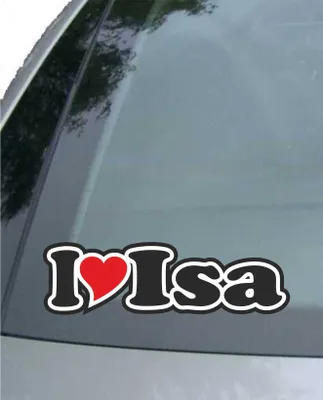 Produktbild von INDIGOS UG - Aufkleber / Autoaufkleber - I Love Heart - Ich liebe mit Herz 15 cm - I LOVE Isa - Auto LKW Truck - Sticker mit Namen vom Mann Frau Kind