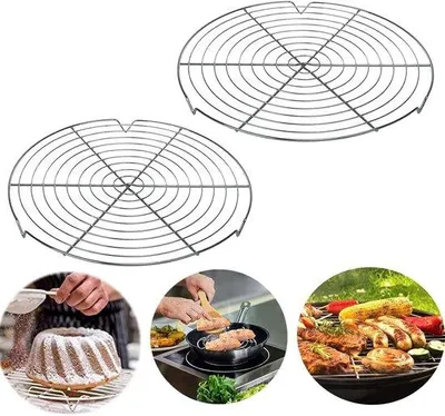 Obrázok produktu pre Kruhová mriežka na pečenie, na pečenie, grilovanie, 2 kusy, 30 cm