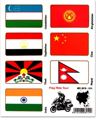 Obrázok produktu pre Nálepka Vlajka Ride Tour Asia pre kufor Moto