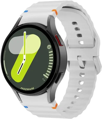 Produktbild von FFO2World Silikon-Armband mit Wellenmuster für Samsung Galaxy Watch 7 (40/44 mm), 6 (Classic), 5 (Pro), 4 (Classic) – Grau