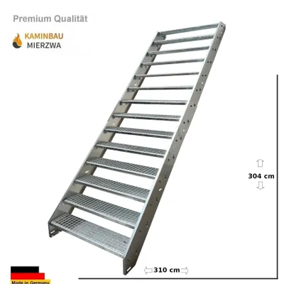 Immagine prodotto di Scala a pioli Scala in acciaio Scala a pioli 16 gradini - zincata - (L x A x P) 60 x 304 x 310 cm