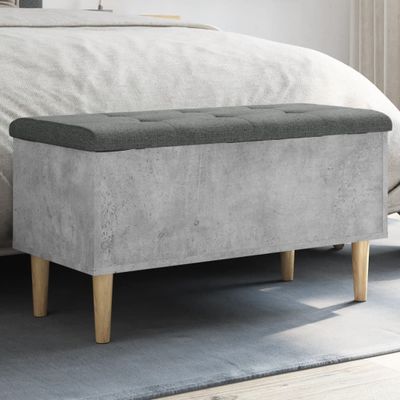 Prolenta Premium - Lavica s úložným priestorom betónová sivá 82x42x46 cm materiál na báze dreva